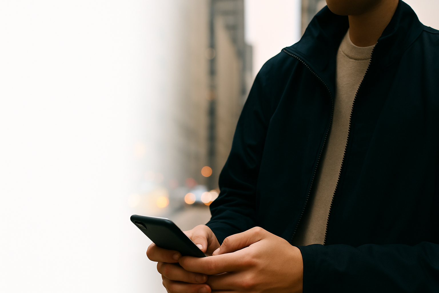 A person using MIBO on their phone, organizing files and setting reminders through chat.